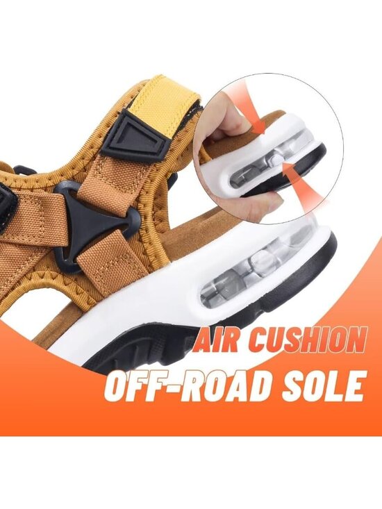 Men\'s Brown Athletic Sandals Open Toe Hiking Outdoor Non-slip Sandals Casual